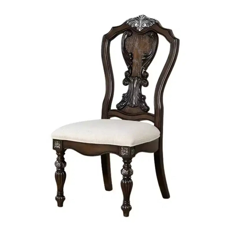 Royal Hampton Set di 2 sedie da pranzo laterali, in legno scuro intagliato con decorazioni elaborate