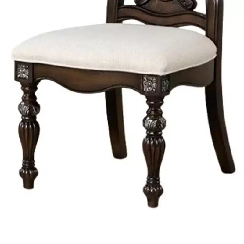 Royal Hampton Set di 2 sedie da pranzo laterali, in legno scuro intagliato con decorazioni elaborate