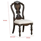 Royal Hampton Set di 2 sedie da pranzo laterali, in legno scuro intagliato con decorazioni elaborate