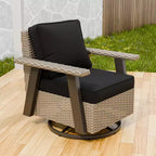 Poltrona reclinabile da esterno EAGLE PEAK Classic 360 Swivel Rocker con cuscini spessi, in vimini per tutte le stagioni