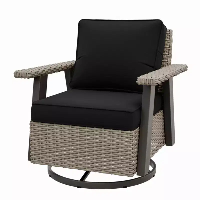 Poltrona reclinabile da esterno EAGLE PEAK Classic 360 Swivel Rocker con cuscini spessi, in vimini per tutte le stagioni