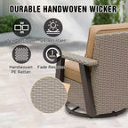 Poltrona reclinabile da esterno EAGLE PEAK Classic 360 Swivel Rocker con cuscini spessi, in vimini per tutte le stagioni