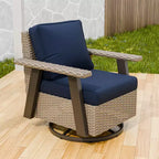 Poltrona reclinabile da esterno EAGLE PEAK Classic 360 Swivel Rocker con cuscini spessi, in vimini per tutte le stagioni