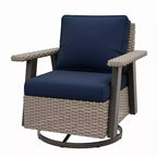 Poltrona reclinabile da esterno EAGLE PEAK Classic 360 Swivel Rocker con cuscini spessi, in vimini per tutte le stagioni