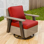 Poltrona reclinabile da esterno EAGLE PEAK Classic 360 Swivel Rocker con cuscini spessi, in vimini per tutte le stagioni