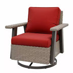 Poltrona reclinabile da esterno EAGLE PEAK Classic 360 Swivel Rocker con cuscini spessi, in vimini per tutte le stagioni