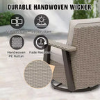 Poltrona reclinabile da esterno EAGLE PEAK Classic 360 Swivel Rocker con cuscini spessi, in vimini per tutte le stagioni