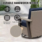 EAGLE PEAK Classic 2-Piece Patio Chair Set, 360 Swivel Rocking Chairs with Thick Cushions, All-Weather Wicker Outdoor Lounge Gliders