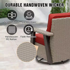 EAGLE PEAK Classic 2-Piece Patio Chair Set, 360 Swivel Rocking Chairs with Thick Cushions, All-Weather Wicker Outdoor Lounge Gliders