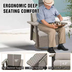 EAGLE PEAK Classic 2-Piece Patio Chair Set, 360 Swivel Rocking Chairs with Thick Cushions, All-Weather Wicker Outdoor Lounge Gliders