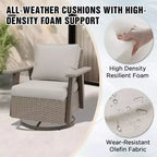 EAGLE PEAK Classic 2-Piece Patio Chair Set, 360 Swivel Rocking Chairs with Thick Cushions, All-Weather Wicker Outdoor Lounge Gliders