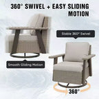 EAGLE PEAK Classic 2-Piece Patio Chair Set, 360 Swivel Rocking Chairs with Thick Cushions, All-Weather Wicker Outdoor Lounge Gliders