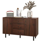 HOMCOM Madia Credenza, Mobile Contenitore con 2 Ante, 3 Cassetti e Ripiani Regolabili, Tavolo da Buffet per Soggiorno, Ingresso, Marrone Rustico