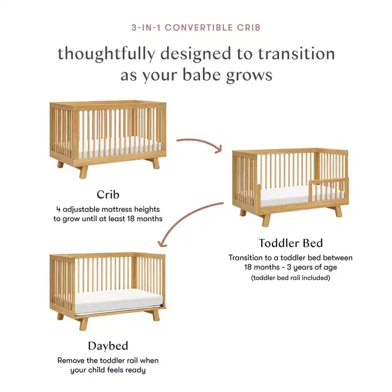 Babyletto Hudson 3-in-1 Convertible Crib with Toddler Bed Conversion Kit