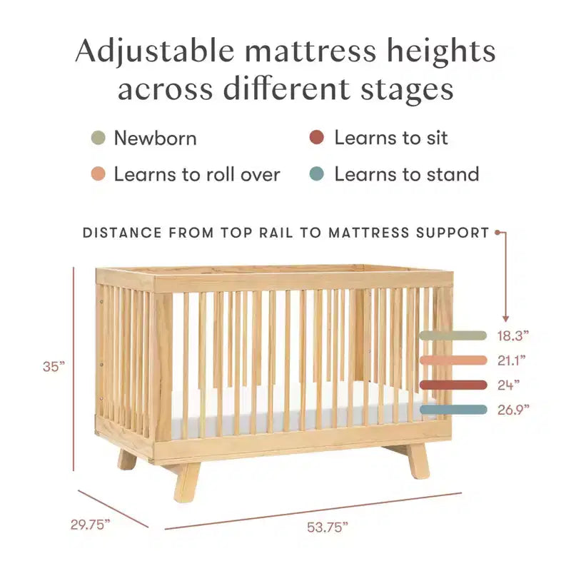 Babyletto Hudson 3-in-1 Convertible Crib with Toddler Bed Conversion Kit