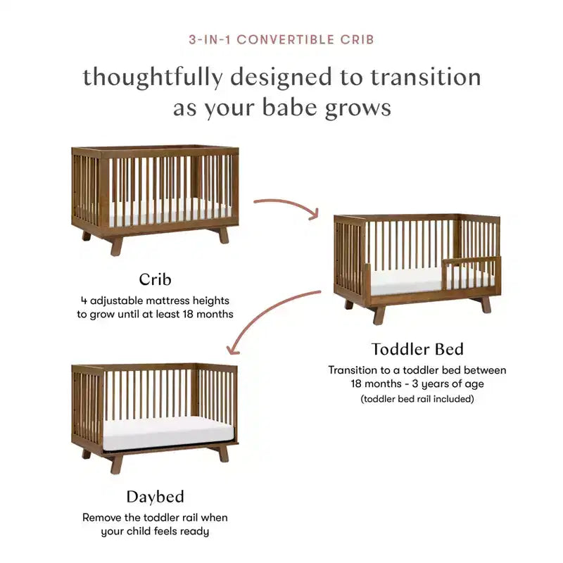 Babyletto Hudson 3-in-1 Convertible Crib with Toddler Bed Conversion Kit