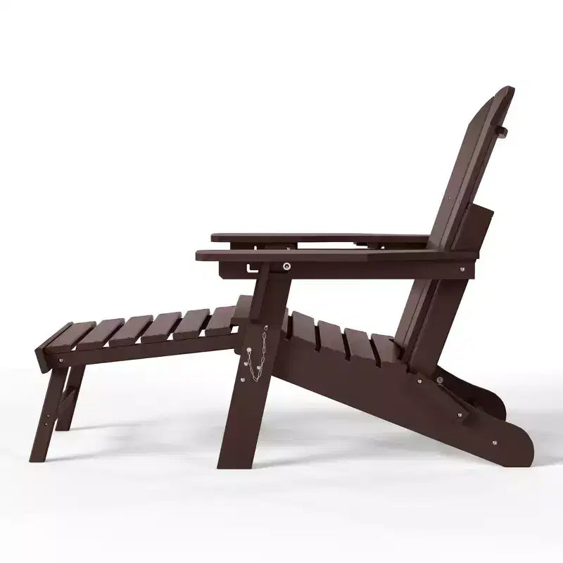 WestinTrends Malibu Set da 2 Pezzi Pieghevole da Esterno Regolabile Sedia Adirondack con Portabicchieri e Poggiapiedi a Scomparsa e Tavolino Laterale da 18