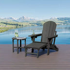 WestinTrends Malibu Set da 2 Pezzi Pieghevole da Esterno Regolabile Sedia Adirondack con Portabicchieri e Poggiapiedi a Scomparsa e Tavolino Laterale da 18