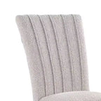 Royal Hampton Dining Side Chair Set of 2, Vertical Tufted Gray Boucle, Black