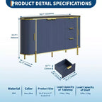 3 Drawers and Adjustable Shelves,Fluted Sideboard Buffet Cabinet, for Dining Living Room