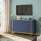 3 Drawers and Adjustable Shelves,Fluted Sideboard Buffet Cabinet, for Dining Living Room