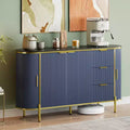 3 Drawers and Adjustable Shelves,Fluted Sideboard Buffet Cabinet, for Dining Living Room