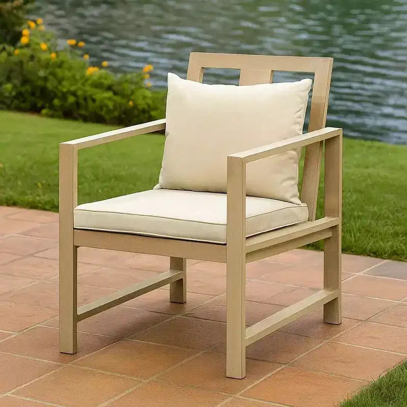 Set di 2 poltrone da esterno Royal Hampton, sfoderabili beige, marrone naturale