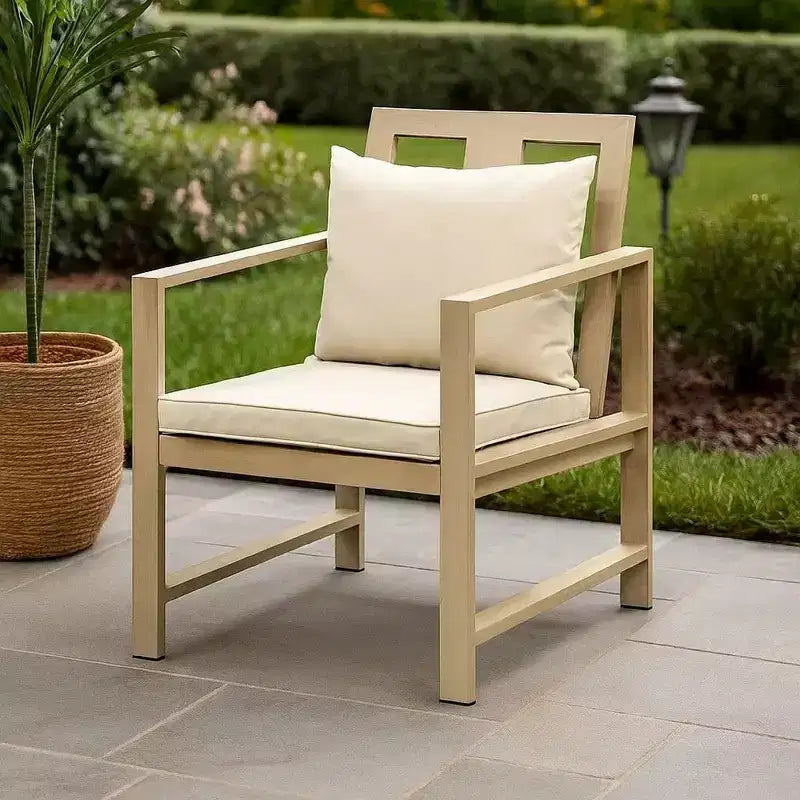 Set di 2 poltrone da esterno Royal Hampton, sfoderabili beige, marrone naturale