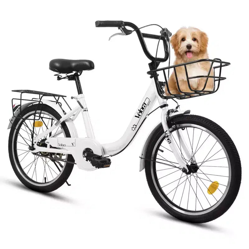 Bicicletta per bambini Okak 20IN con telaio leggero in acciaio, bici da crociera per bambini con freno a contropedale e freno a V, mini bici con paracatena e portapacchi posteriore