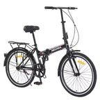 Bicicletta pieghevole Okak 24 pollici con parafanghi e doppio freno a V, bici da pendolare con telaio in acciaio e portapacchi, bici da crociera per uomo e donna