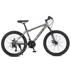 Bicicletta da montagna Okak 24IN con freni a disco doppi e sospensione anteriore, bicicletta per bambini con 21 velocità e telaio in acciaio, bicicletta per ragazzi e ragazze