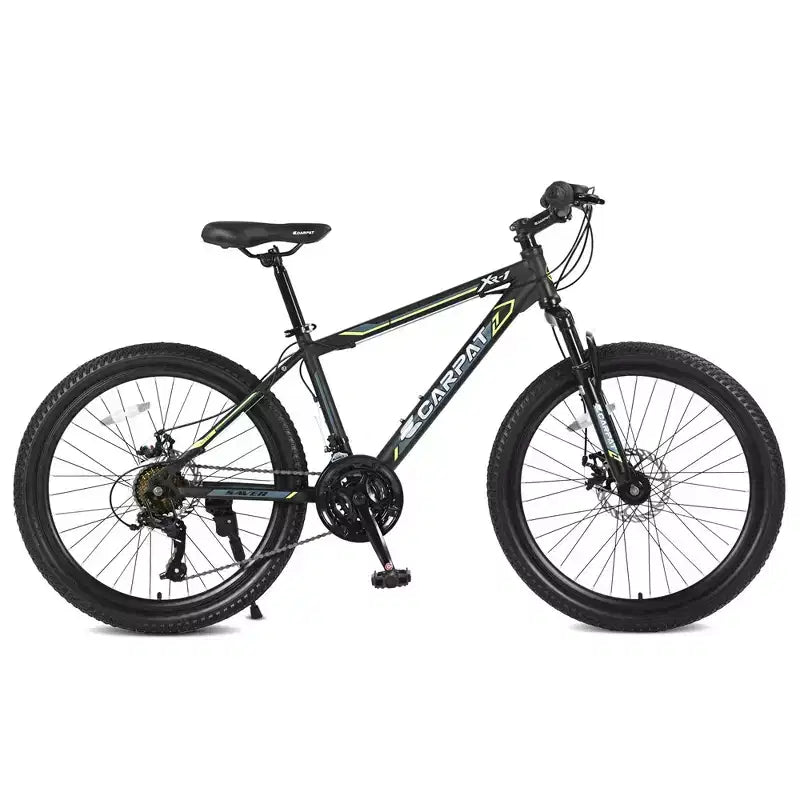 Bicicletta da montagna Okak 24IN con freni a disco doppi e sospensione anteriore, bicicletta per bambini con 21 velocità e telaio in acciaio, bicicletta per ragazzi e ragazze