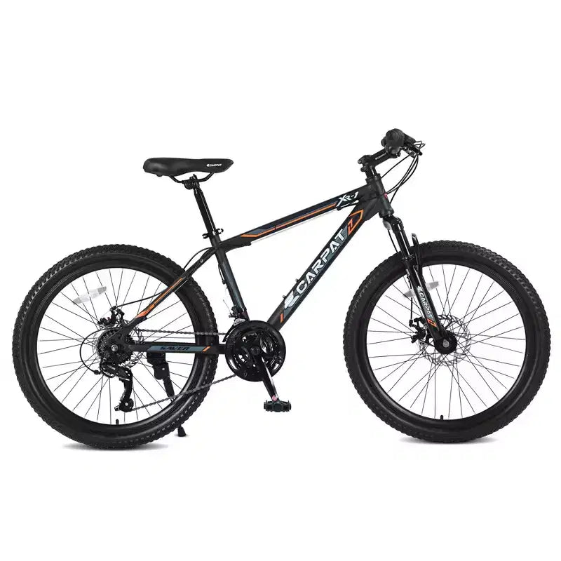Bicicletta da montagna Okak 24IN con freni a disco doppi e sospensione anteriore, bicicletta per bambini con 21 velocità e telaio in acciaio, bicicletta per ragazzi e ragazze