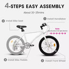 Okak Bici per Bambini 20 pollici con 7 velocità e telaio in acciaio, Bici per Bambini con doppi freni a disco e pneumatici da 1.75 pollici, Bici Cruiser per Bambini e Bambine