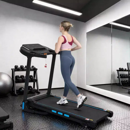 Tapis roulant pieghevole da 3,5 HP per casa con inclinazione, 16 km/h, capacità 158 kg, sensori di frequenza cardiaca, ricarica Type-C e USB, altoparlante Bluetooth
