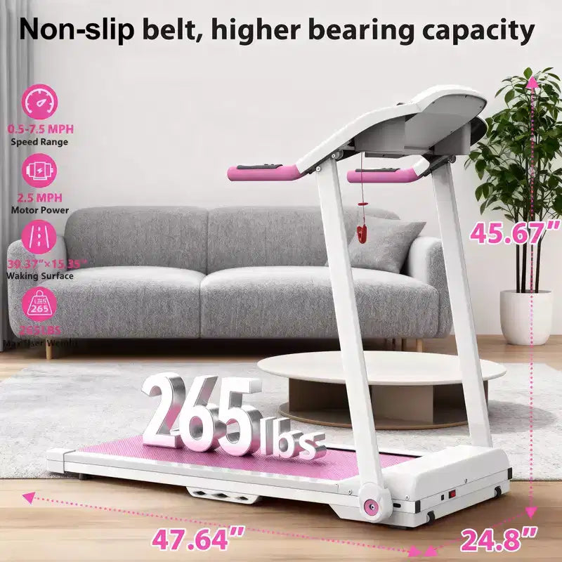 Tapis Roulant Pieghevole Elettrico 2.5HP Macchina da Corsa e Camminata per Palestra Domestica, Capacità Massima 120 kg