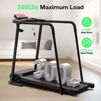 Tapis Roulant Pieghevole per Anziani con Corrimano Estesi, Opzione di Controllo tramite APP, Design Portatile, Capacità di Carico 136 kg