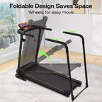 Tapis Roulant Pieghevole per Anziani con Corrimano Estesi, Opzione di Controllo tramite APP, Design Portatile, Capacità di Carico 136 kg
