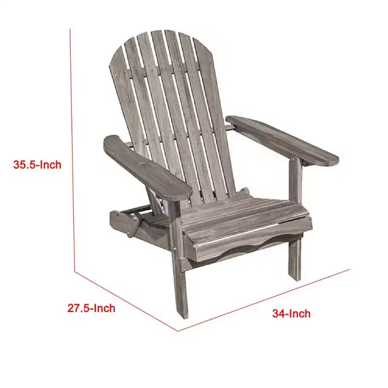 Sedia Adirondack da esterno Royal Hampton, schienale a doghe, legno di eucalipto grigio