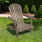 Sedia Adirondack da esterno Royal Hampton, schienale a doghe, legno di eucalipto grigio