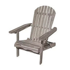 Sedia Adirondack da esterno Royal Hampton, schienale a doghe, legno di eucalipto grigio