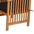 Royal Hampton Outdoor Armchair Set of 2, Black Cushions, Natural Brown Wood