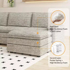 108 XL Modular Sectional Sofa, Deep Seat Modern Chenille L-Shaped Cloud Couch for 4 with Movable Ottoman, Versatile Sectional for Living Room