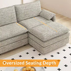 108 XL Modular Sectional Sofa, Deep Seat Modern Chenille L-Shaped Cloud Couch for 4 with Movable Ottoman, Versatile Sectional for Living Room