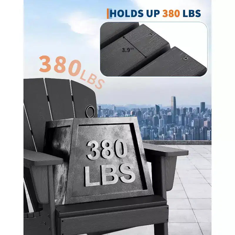 COZONY Adirondack Chair, HDPE Outdoor Chair with Heavy Duty Capacity, Weather Resistant Patio Chair for Lawn and Garden