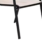 Royal Hampton Outdoor Stacking Chair Set of 2, Beige Mesh Fabric, Black Metal