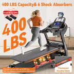 Tapis Roulant Pieghevole da Casa 5.1HP con Inclinazione Automatica 20%, Capacità 136-181 kg, Supporto iPad Regolabile, Velocità 19 km/h, 71 Programmi, Cinghie per Ginocchia in Omaggio