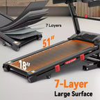 Tapis Roulant Pieghevole da Casa 5.1HP con Inclinazione Automatica 20%, Capacità 136-181 kg, Supporto iPad Regolabile, Velocità 19 km/h, 71 Programmi, Cinghie per Ginocchia in Omaggio