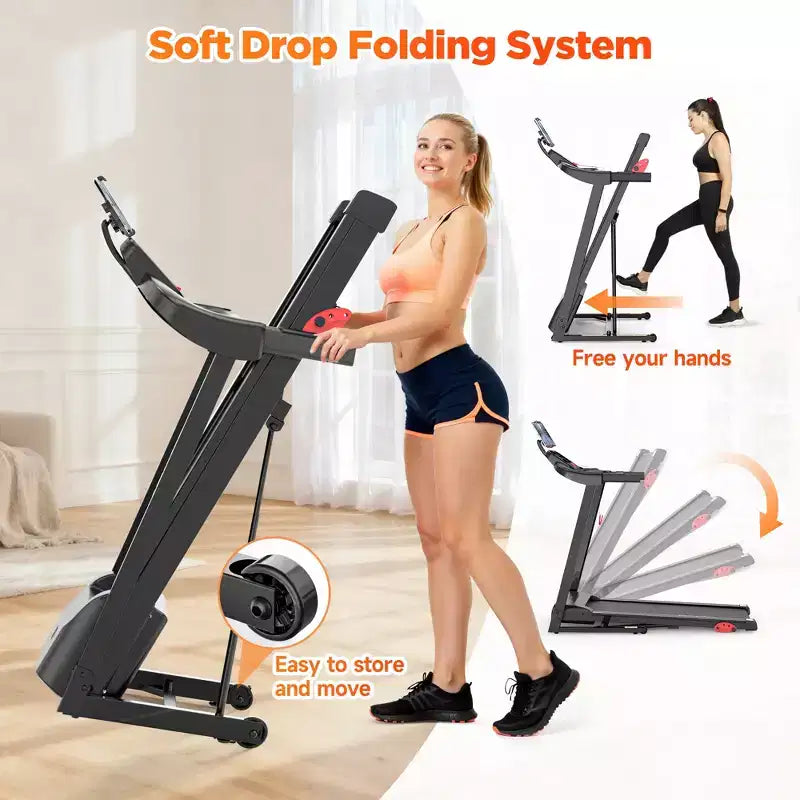 Tapis Roulant Pieghevole con Inclinazione, Tapis Roulant da Casa da 3,5 HP con Capacità di 150 kg, 71 Programmi
