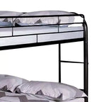Letto a castello Royal Hampton Twin Over Twin, struttura in metallo nero, scaletta laterale incorporata